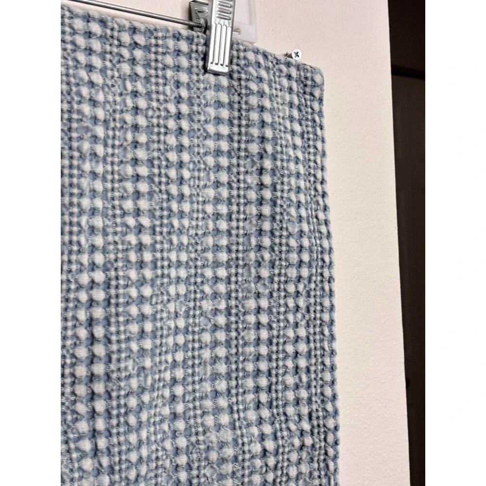 Pottery Barn Pillow Cover Honeycomb Blue Waffle Texture 18” Square Cotton